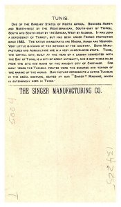 1892 Singer Manufacturing Trade Card - Tunis