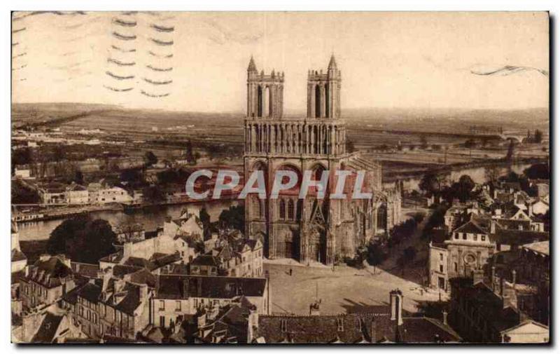 Mantes la Jolie - Panorama view of the Tour Saint Maclou - Old Postcard