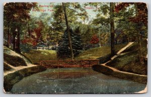 Toledo Ohio~Ravina At Walbridge Park~Rustic Bridge~Vintage Postcard