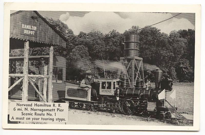 Narragansett Pier RI Norwood Hamilton Miniature Railroad Train Wonda II Postcard