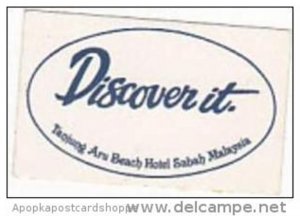 MALAYSIA SABAH TANJUNG ARU BEACH HOTEL VINTAGE LUGGAGE LABEL