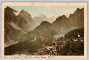 Lakes In Clouds, Banff National Park Alberta, Vintage PECO Postcard, 1979 Cachet