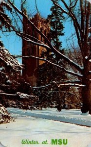 Michigan East Lansing Beaumont Tower In Winter Michigan State University