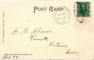 Postcard CT Norwalk Harbor Pine Ledge Roton Point UDB Duplex Cancel 1906 K35