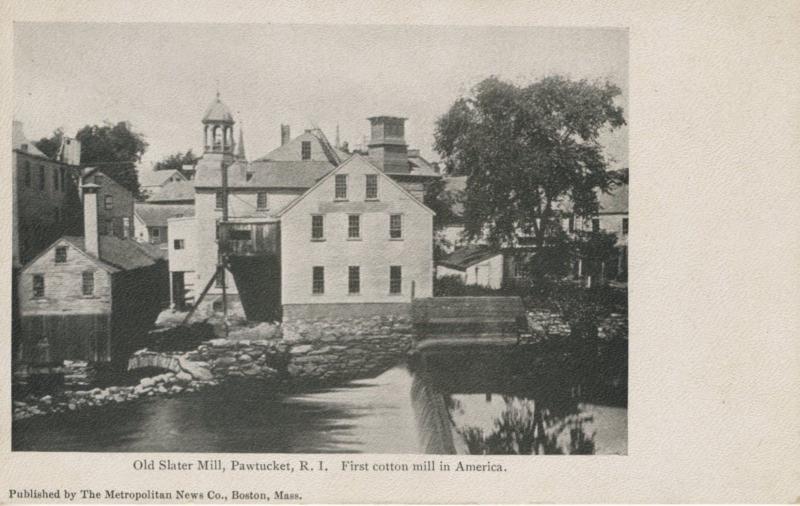 Old Slater Mill Pawtucket Rhode Island RI First Cotton Mill in USA Postcard E8