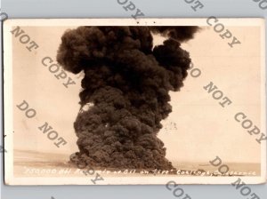 c1920 Oil Reservoir On Fire COALINGA California CA Fresno County RPPC Real Photo