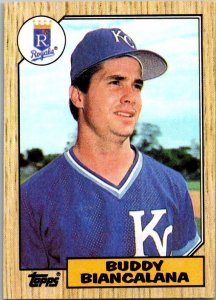 1987 Topps Baseball Card Buddy Biancalana Kansas City Royals sk18083