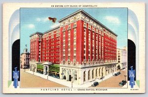 Grand Rapids Michigan~Pantlind Hotel~City Block Of Hospitality~Vintage Linen PC