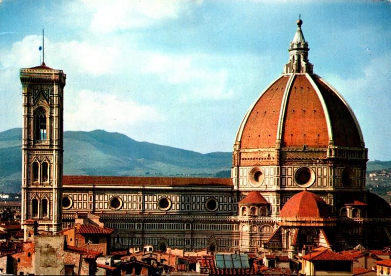 Italy Firenze Dome By Brunelleschi and Church Steeple By Giotto
