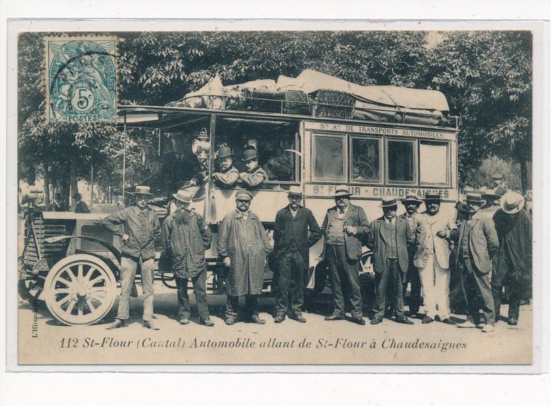 SAINT-FLOUR : automobile allant de saint-flour à chaudesaignes - etat