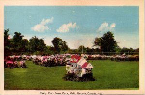 Postcard Canada Ontario Cambridge - Peony Plot, Soper Park, Gait