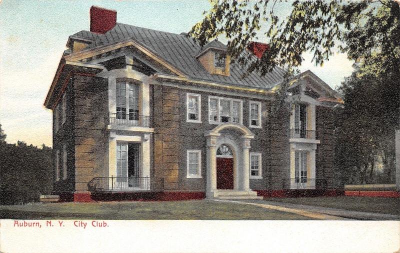 Auburn New York~City Club Building~Greek Style Columns @ Doorway~1905 Postcard