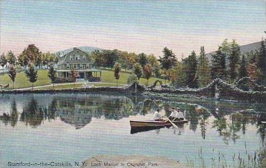 New York Stamford In The Catskills Canoeing On Lake Marion