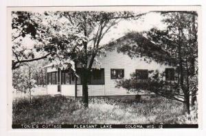 Tonie's Cottage Pleasant Lake Coloma Wisconsin 1950s RPPC Real Photo postcard