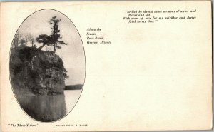 Above the Scenic Rock River, Oregon IL Three Sisters Vintage Postcard S28