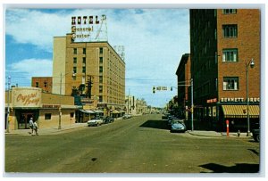 c1960s Looking East On 1st Ave. North Billings Montana MT Unposted Cars Postcard