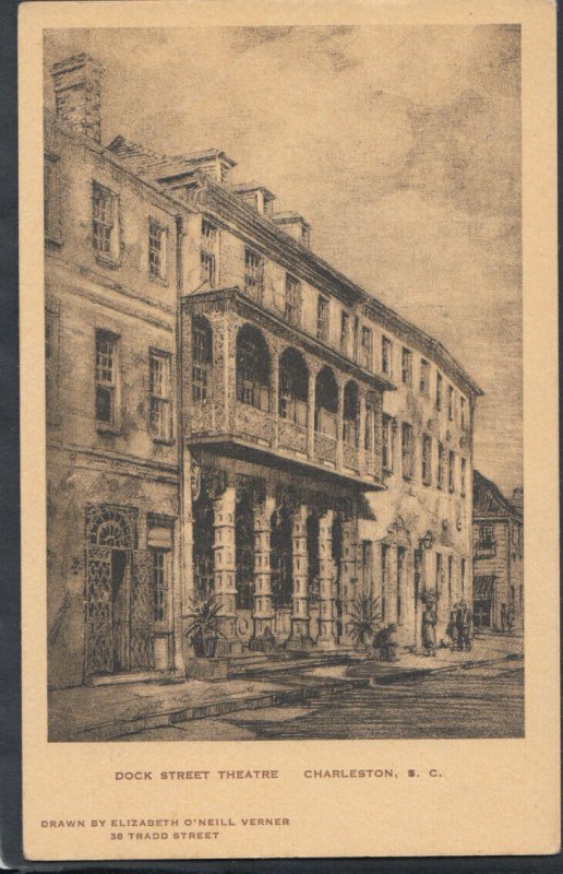 America Postcard - Dock Street Theatre, Charleston, South Carolina    RS13100