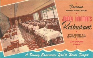 Iowa Davenport Hartman Restaurant Nationwide linen Postcard 22-5728