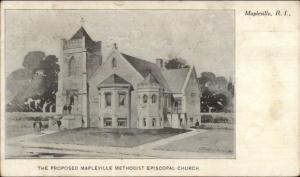 Mapleville RI Proposed ME Church c1905 Postcard