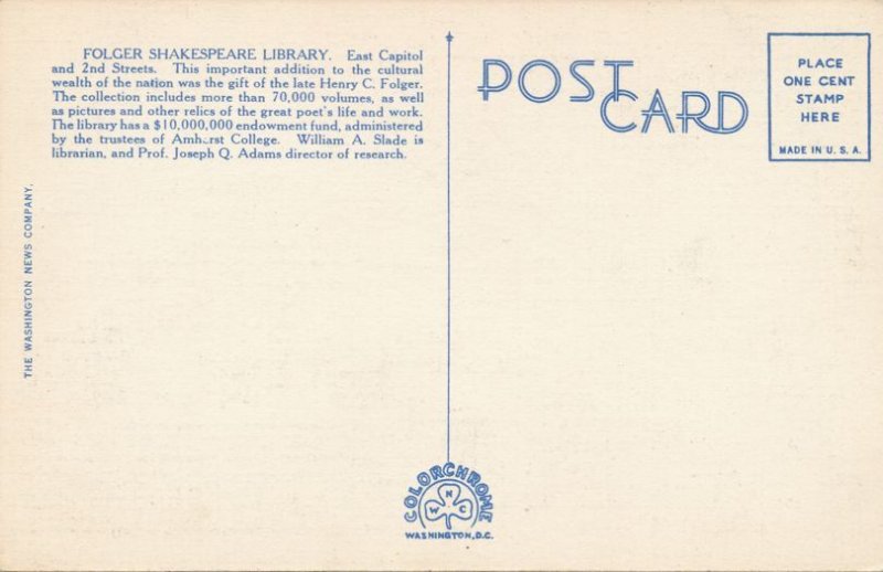 Folger Shakespeare Library, Washington, DC - Linen