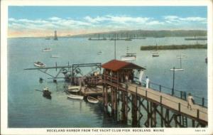 Rockland ME Yacht Club Pier c1920 Postcard