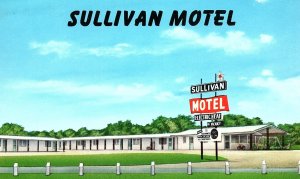 1950s SULLIVAN MISSOURI SULLIVAN MOTEL ROUTE 66 OZARK  HH LESSLEY POSTCARD P1076