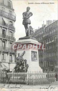 Postcard Old Paris Statue of Etienne Dolet
