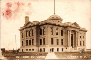 Real Photo Postcard McHenry County Court House in Towner, North Dakota