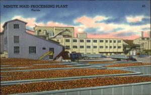 Minute Maid Orange Processing Plant Florida FL Linen Postcard