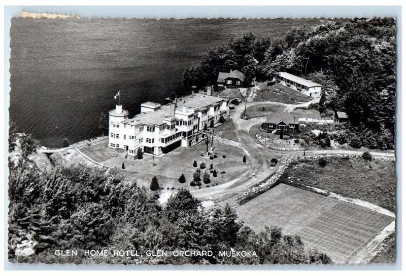 1953 Glen Home Hotel Glen Orchard Muskoka Ontario Canada RPPC Photo Postcard