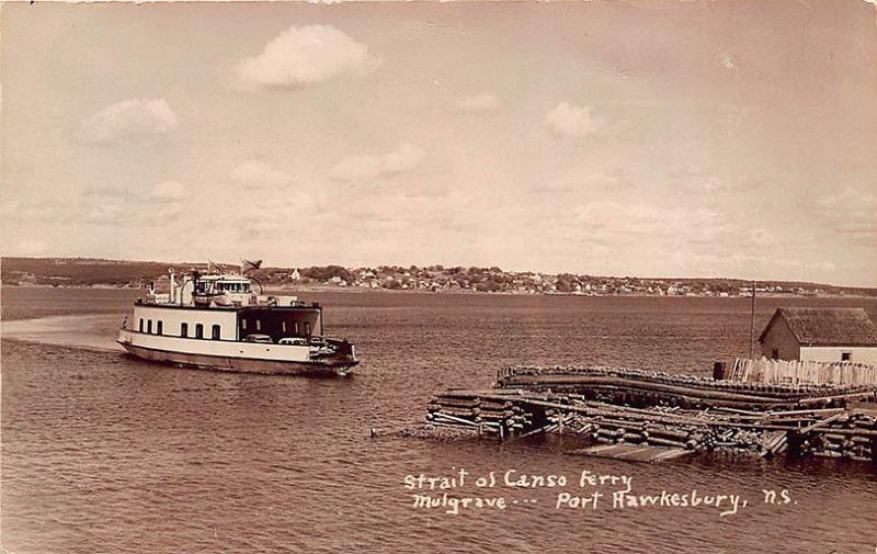 Port Hawkesbury N.S. Canada Cansco Ferry Boat RPPC Postcard