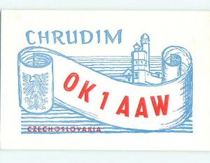 1962 Qsl Cb Ham Radio Card Slovakia - Czech Republic - Czechoslovakia s0394