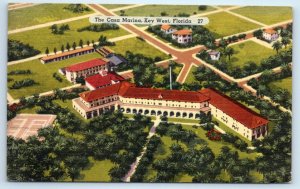 KEY WEST, Florida FL ~ Aerial View CASA MARINA HOTEL 1940s Linen Postcard