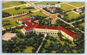 KEY WEST, Florida FL ~ Aerial View CASA MARINA HOTEL 1940s Linen Postcard