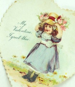 1870's-80's Lovely Die Cut Lot of 2 Hearts Valentine Cute Victorian Cards F88