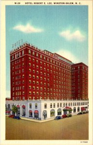 Winston-Salem, NC North Carolina  HOTEL ROBERT E LEE  ca1940's Linen Postcard