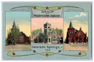 Group Of Presbyterian Churches Art Nouveau Colorado Springs Colorado CO Postcard