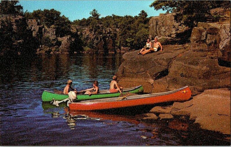 Canoeing Days GR Brown GR Brown Claire WI 54704 Vintage Postcard Unposted Unused 