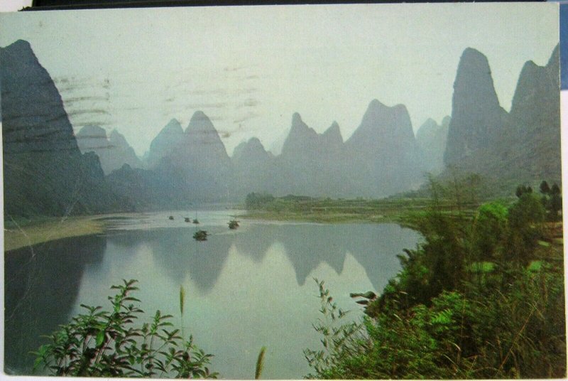 China Rains caressing the Li River - posted 1985