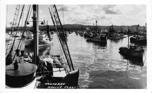 RPPC Monterey, CA Fishing Fleet Boats Ships 1949 Vintage Postcard