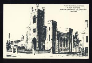 New Bedford, Massachusetts/MA/Mass Postcard, First Unitarian Church, Reprint