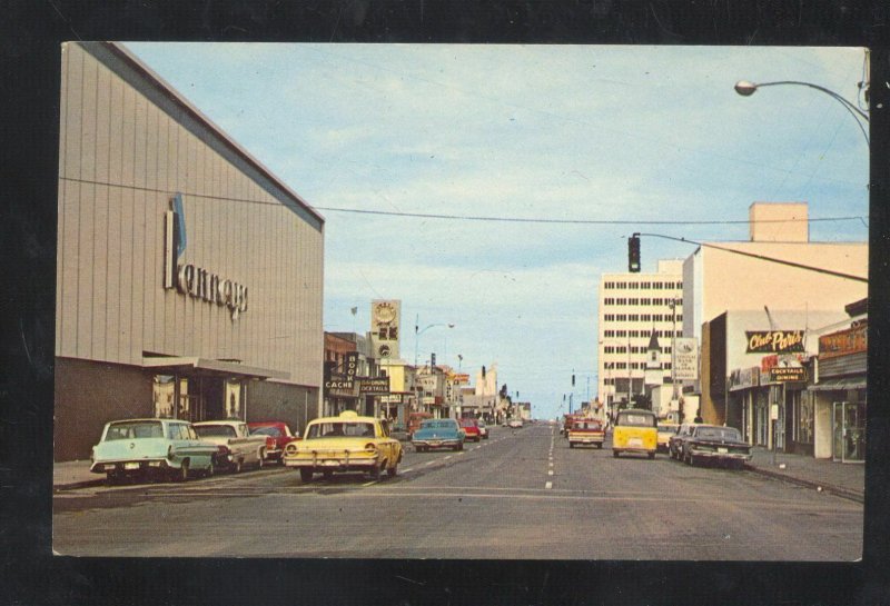 ANCHORAGE ALASKA DOWNTOWN FIFTH AVE. STREET SCENE VINTAGE POSTCARD