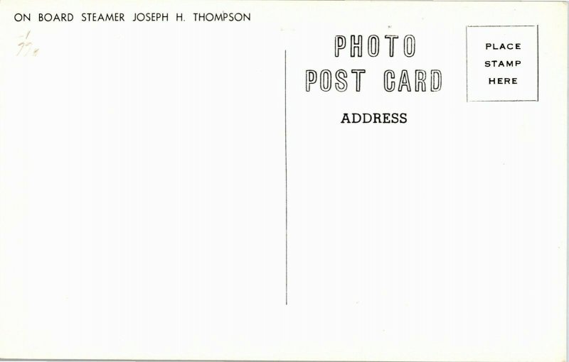 On Board Steamer Joseph H. Thompson Vintage Postcard Q37