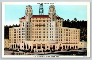 Arkansas~Hot Springs Park~New Arlington Hotel~Flags~Spanish Renaissance~1920s PC