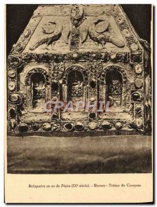 Old Postcard Reliquary Gold From Pepin Reverse Tresor De Conques