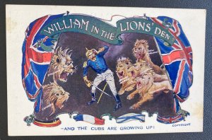 Mint England Picture Postcard William In The Lions The Cubs Are Growing Up