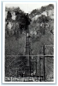 The Steep Grade Of The Incline Lookout Mountain TN RPPC Photo Antique Postcard