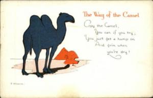 E WEAVER Prohibition Comic Camel Old Postcard