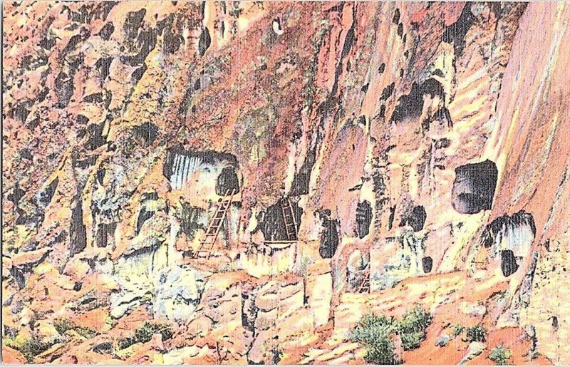 Cave Dwellings Puye Ruins New Mexico Vintage Postcard Standard View Card 