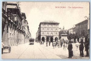 Bologna Emilia-Romagna Italy Postcard Independence Street c1910 Unposted